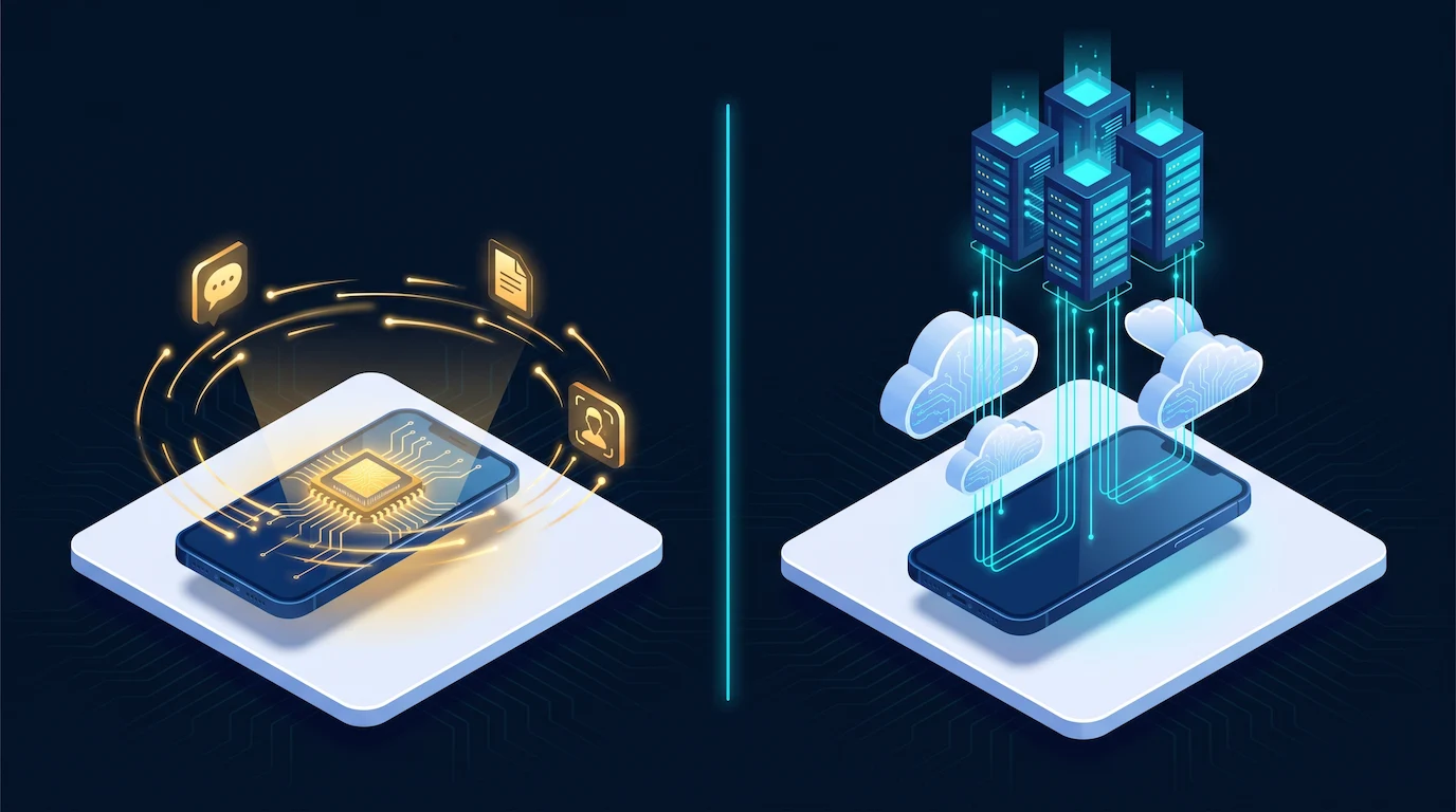 On-device AI vs cloud AI architecture comparison